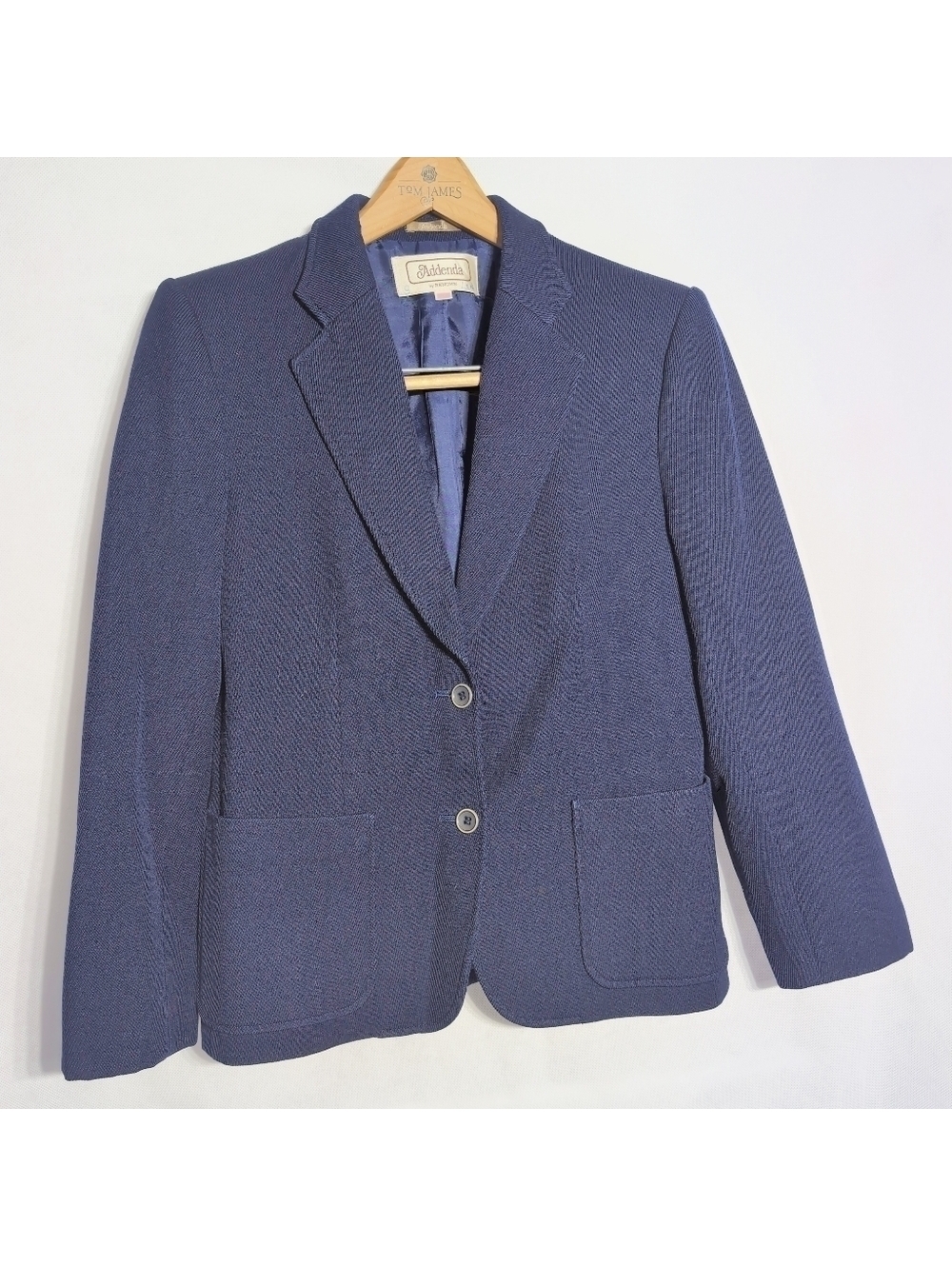Vintage Addenda By Renown Sz 11 Royal Blue Wool Women Blazer